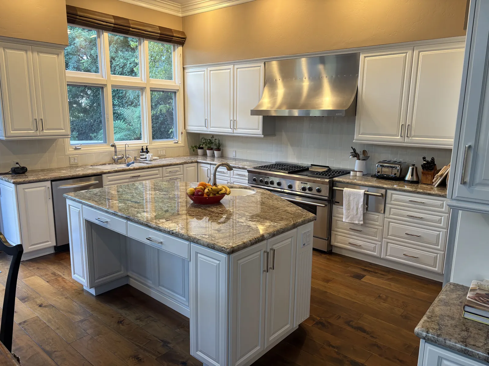 Professional cabinet spray application inside containment walls