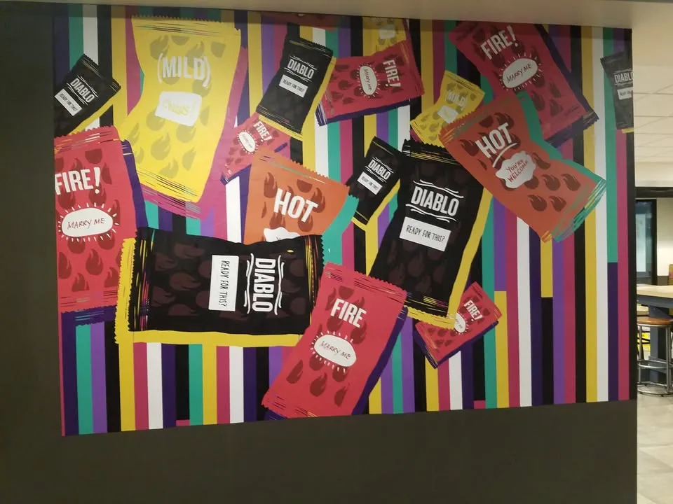 Commercial wallpaper installation